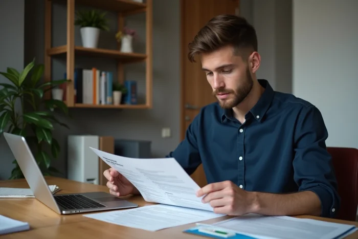 Joven consultando documentos jurídicos sobre la regulación española respecto a los poppers