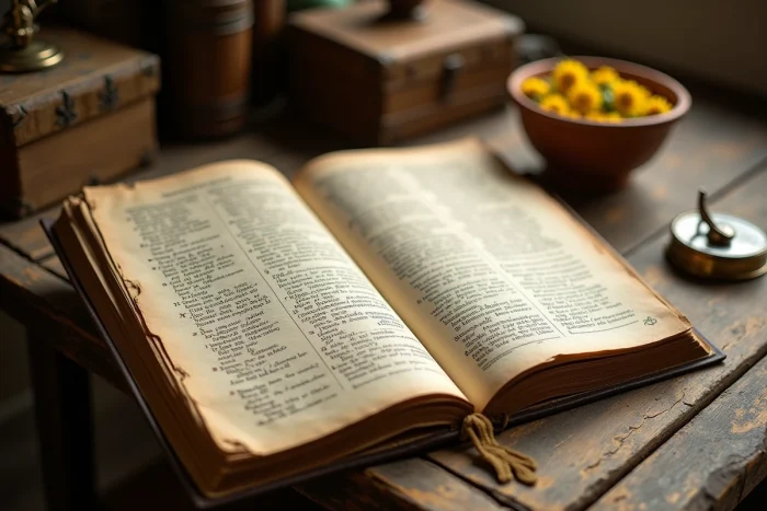 Libro antiguo con notas astronómicas sobre los sinónimos y nombres históricos del sol